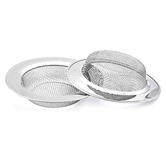 2 Pack Kitchen Sink Strainer, Stainless Steel Drain Cover, Anti Clogging Mesh Drain Strainer for Kitchen Sinks Drain, Large Wide Rim 4.5" Diameter