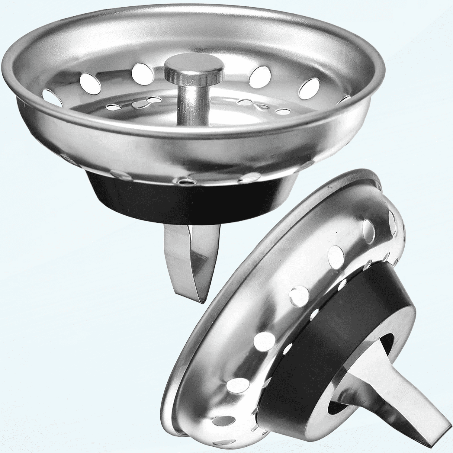 Stainless Steel Kitchen Sink Strainer and Stopper Combo, 2-Pack