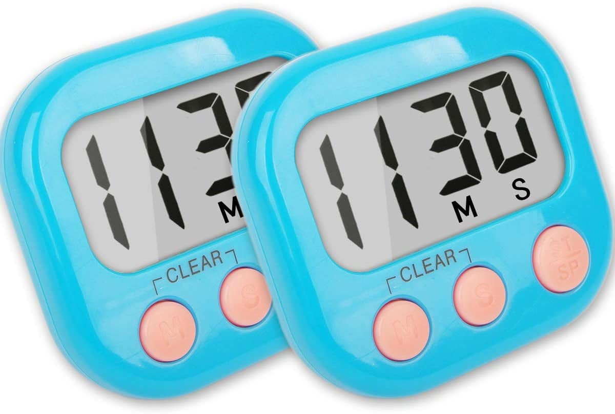 2 Pack Kitchen Timers Loud Ring Digital Timers for Cooking