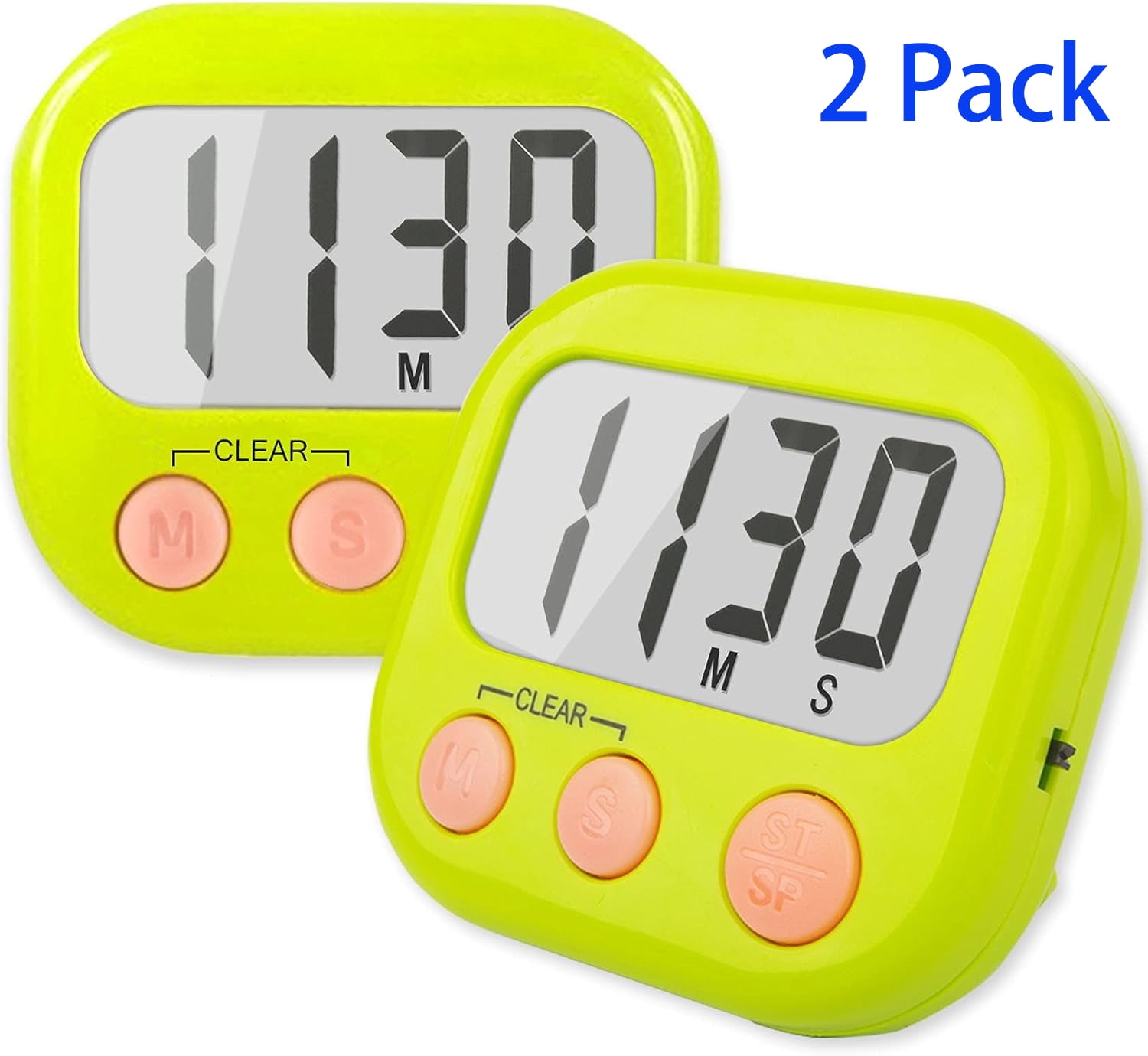 2 Pack Kitchen Timers Loud Ring Digital Timers for Cooking