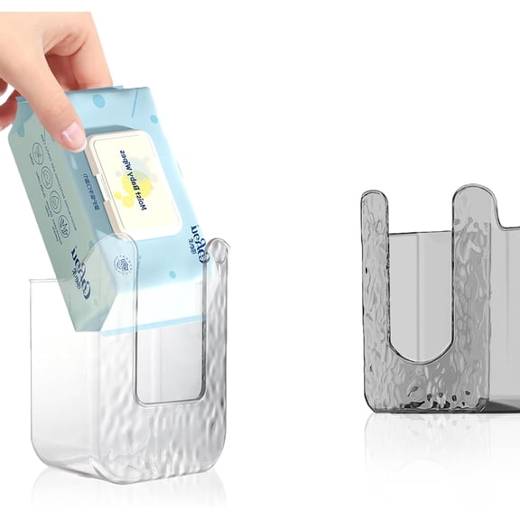 2-Pack Kitchen Wipes Storage Box, Wall-Mounted, Flushable Wipes Dispenser for Bathroom and Toilet
