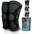 2 Pack Knee Brace Sleeves for Men Women, Black Size XXL