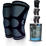 2 Pack Knee Brace Sleeves for Men Women, Blue Size XL