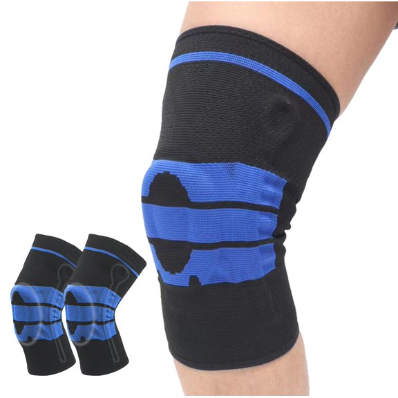 2 Pack Knee Sleeves for Men Women, Compression Knee Brace Knee Sleeve with Side Stabilizers & Patella Gel Pad, Knee Bands for Pain Relief Knee Braces for Knee Pain Knee Brace for Arthritis Pain and S