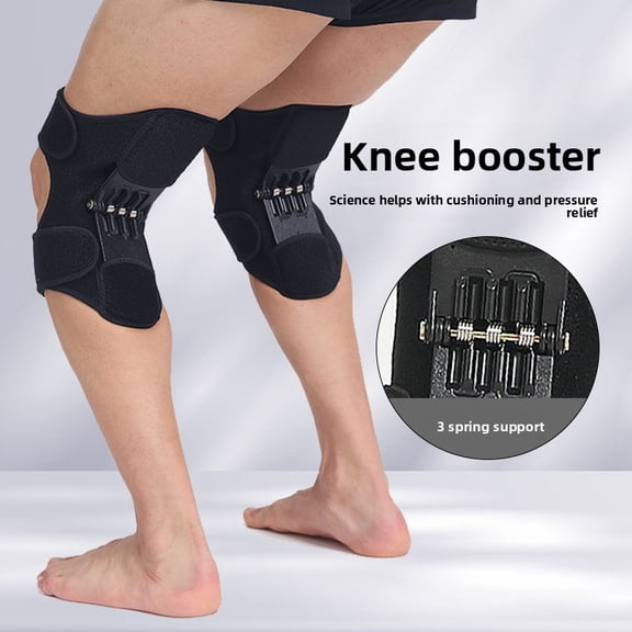 2 Pack Knee Support with Springs Adjustable Compression Brace for Squat Hiking Mountain Climbing M L XL