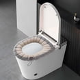 thumbnail image 1 of 2-Pack Knitted Toilet Seat Covers Set with Handles for Easy Installation and Removal, Thickened Soft Fabric for Year-Round Comfort, Universal Fit for Round and Elongated Toilet Bowls, 1 of 4