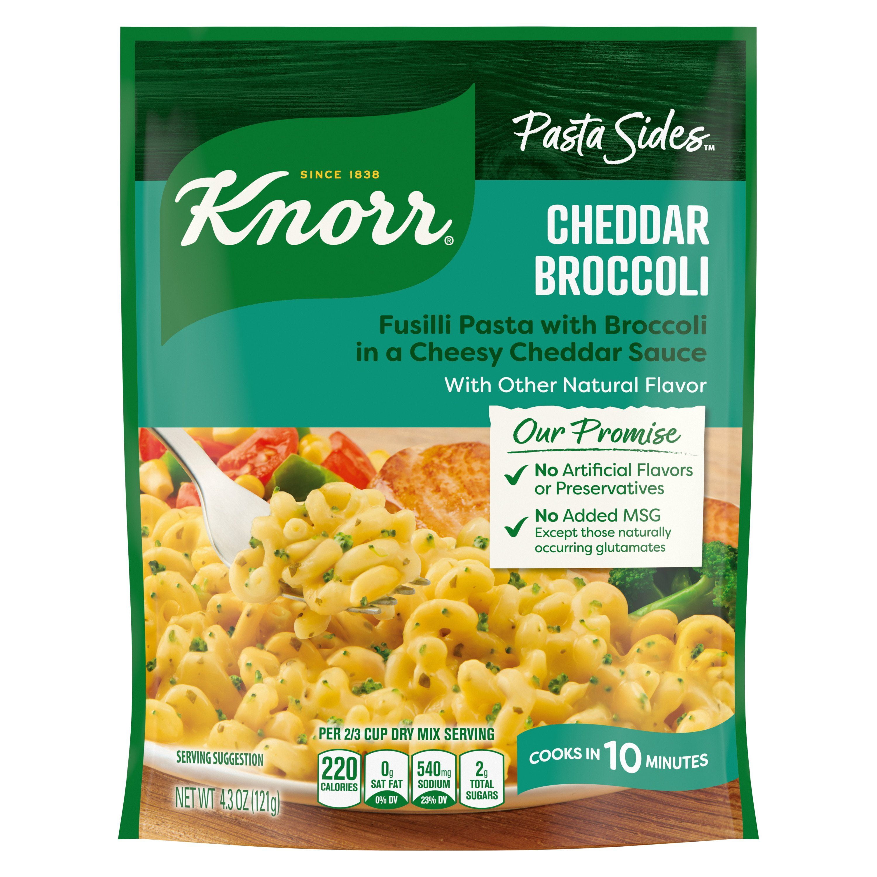 2 Pack - Knorr Pasta Sides Cheddar Broccoli Fusilli - 4.3 oz - Walmart.com
