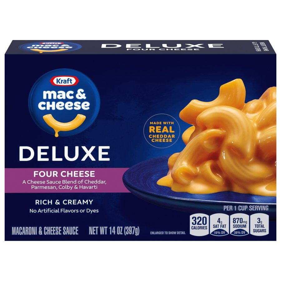 2 Pack - Kraft Deluxe Four Cheese Macaroni \u0026 Cheese - 14 oz Packaging may vary