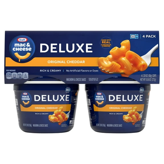 2 Pack - Kraft Macaroni & Cheese Dinner Deluxe Original Cup - 4-2.39 Oz Package May Vary