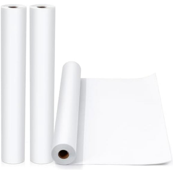 2 Pack Kraft Paper Wide Jumbo Roll 48 x 1200 (100ft) Kraft Wrapping Paper for Moving, Packing, Gift Wrapping, Craft, Postal, Table Runner(White)$$Art & Craft