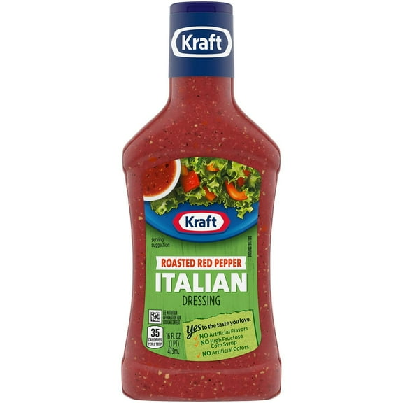 ( 2 Pack ) Kraft Roasted Red Pepper Italian Salad Dressing 16 Fl Oz Bottle