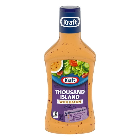 ( 2 Pack ) Kraft Thousand Island Salad Dressing With Bacon, 16 Fl Oz Bottle