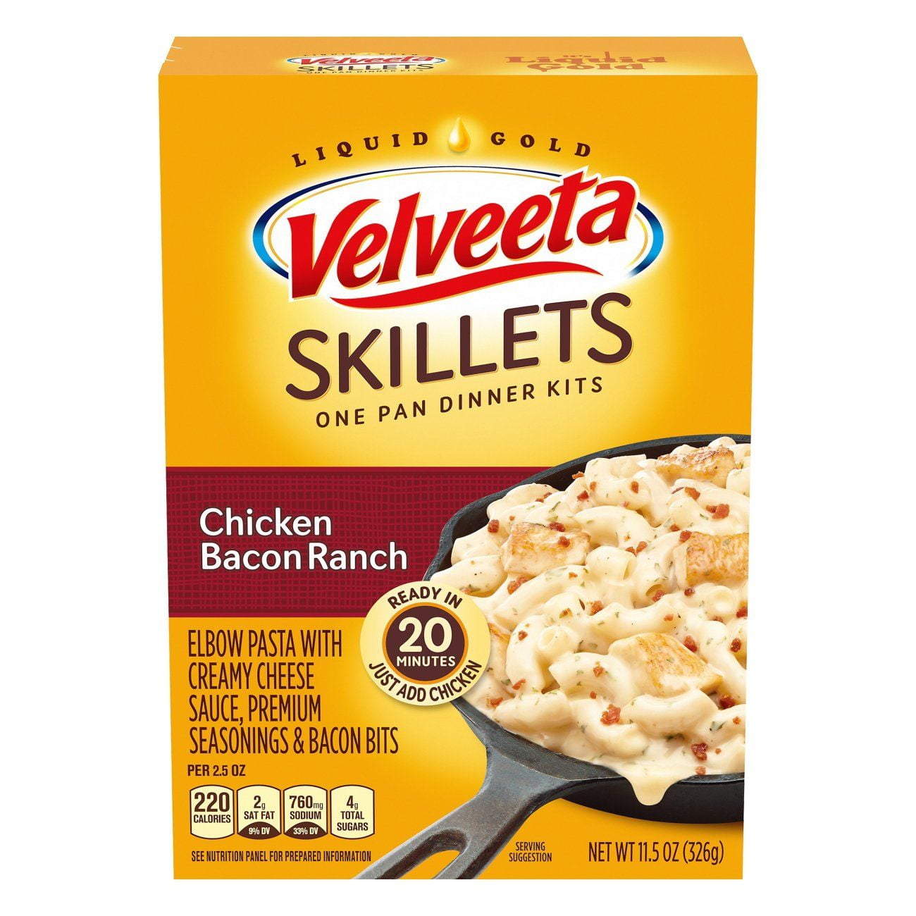 2 Pack - Kraft Velveeta Skillets Chicken Bacon Ranch Dinner Kit - 11.5 oz Packaging may vary deal from Walmart