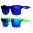 thumbnail image 1 of (2-Pack) Kush Mens Neon Pop Horn Rim Sport Horned Sunglasses 1 Blue 1 Green, 1 of 1