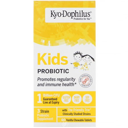 (2 Pack) Kyolic, Kids Probiotic, Vanilla, 60 Chewable Tablets