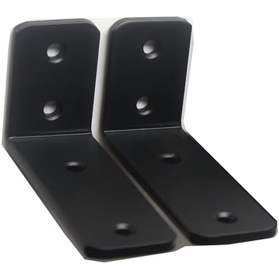 2 Pack - L 4" x H 2" x W1.5, 5mm Thick Black L Shelf Bracket, Iron Shelf Brackets, Metal Shelf Brackets, Floating Shelf, Shelf Supports with Screws