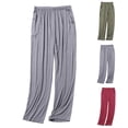 thumbnail image 1 of 2 Pack L-4X Plus Size Pajama Pants for Men with Pocket Big & Tall Soft-Modal Straight Wide Leg Elastic Waist Casual Solid Color Loungewear Pajamas Pant, 1 of 8