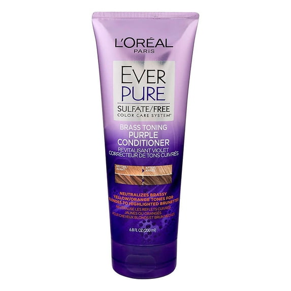 2 Pack - L'Oreal Paris EverPure Brass Toning Purple Sulfate Free Conditioner 6.8 fl oz