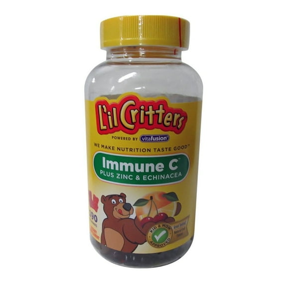 2 Pack - L'il Critters Immune C plus Zinc & Echinacea Dietary Supplement Gummy Bears Assorted Flavors 190 Each