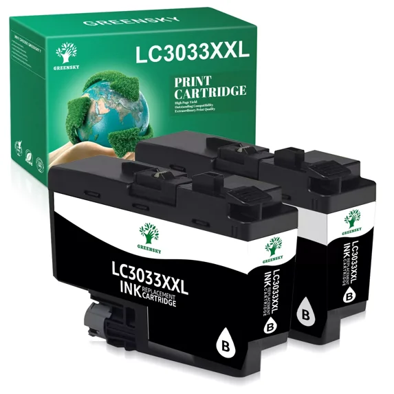 2-Pack LC3033 XXL Black Ink Cartridge for Brother LC3033 MFC-J995DW MFC-J815DW