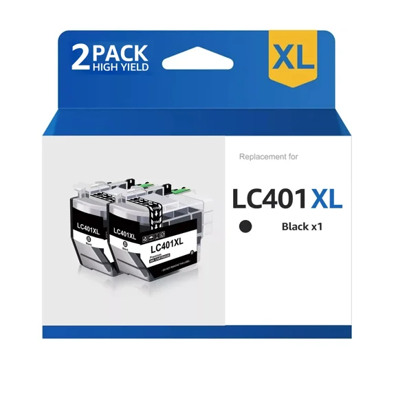 2-Pack LC401XL Ink Cartridge compatible for Brother MFC-J1010DW MFC-J1012DW