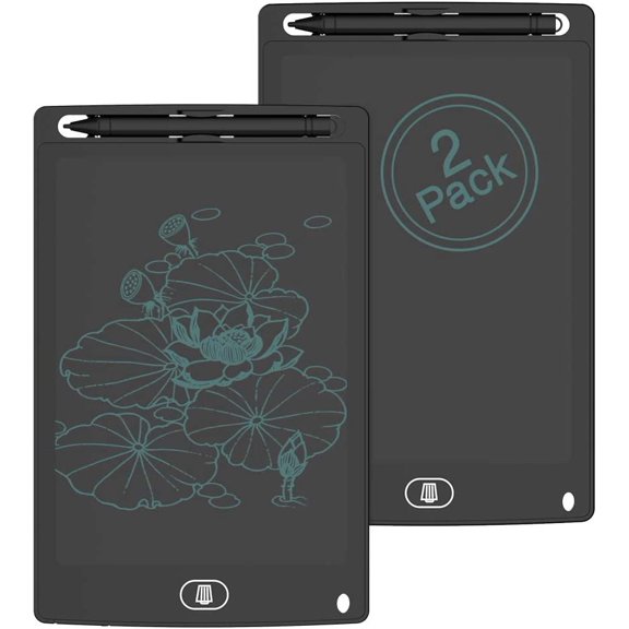 [2 Pack] LCD Writing Tablet, 8.5 Inch Electronic Writing Board with Memory Lock Button, Environment Friendly Drawing Pad, for Adults, [Black]