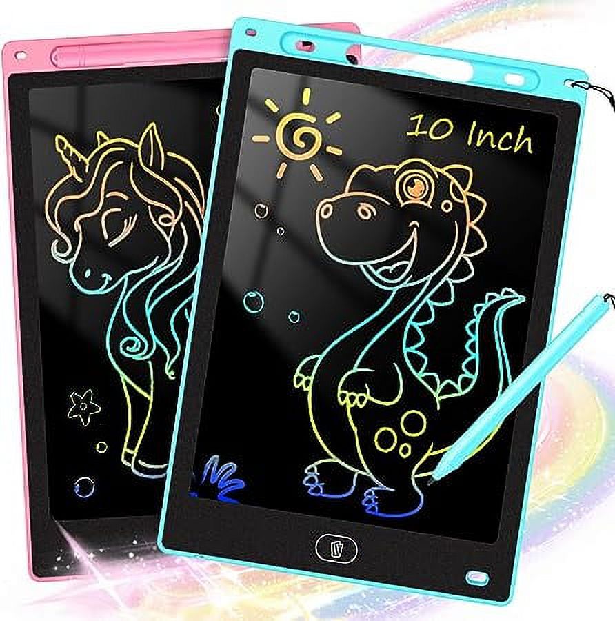2 Pack LCD Writing Tablet for Kids 10 inch,Doodle Board, Electronic Drawing Tablet Drawing Pads, Preschool Toys for Baby Girl Boy GiftsEducational Birthday Gift for 3-8 Years Old Kids (Blue & Pink) - image 1 of 13