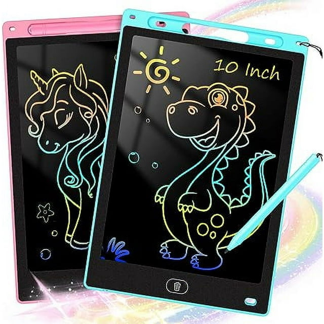 2 Pack LCD Writing Tablet for Kids 10 inch,Doodle Board, Electronic Drawing Tablet Drawing Pads, Preschool Toys for Baby Girl Boy GiftsEducational Birthday Gift for 3-8 Years Old Kids (Blue & Pink)