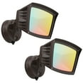 thumbnail image 1 of 2 Pack LED 3CCT Flood Light Dusk to Dawn, 40W Sensor Security Light, 3000K/4000K/5000K Selectable, Adjustable Head, Bronze, 1 of 6