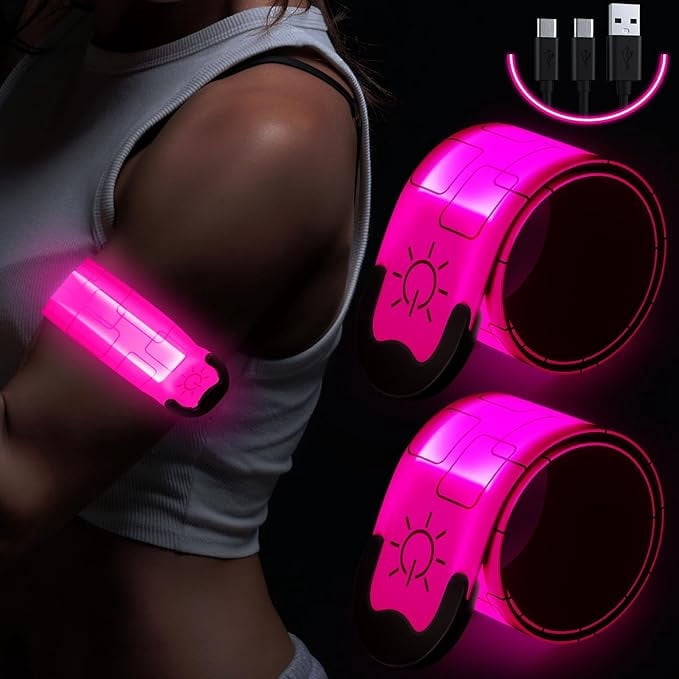 Led Am Ban 2 Pack LED Armband for Running,LED Armband Light, Rechargeable Lights ...