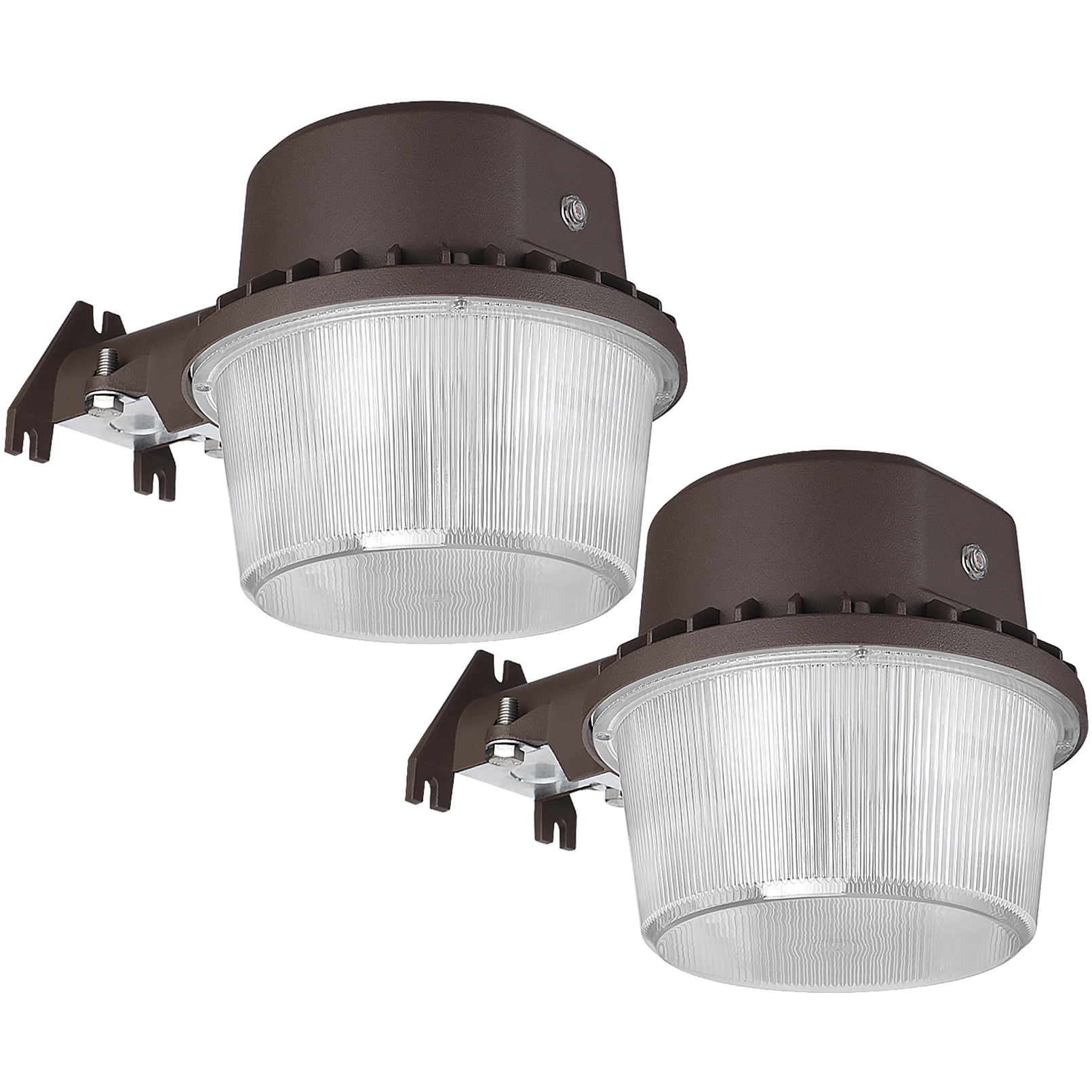 TORCHSTAR 2 Pack LED Barn Light, Dusk to Dawn Flood with Photocell, Outdoor Security Area Lights Lighting, ETL & FCC Listed, IP65 Waterproof, Aluminum Housing, 110-277V, 3000K Warm White