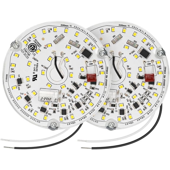 2 Pack LED Ceiling Fan Light Replacement Kit, Retrofit for Ceiling Lights, 15W 120V 5000K CRI90, Dimmable Engine for Pendant, Lantern
