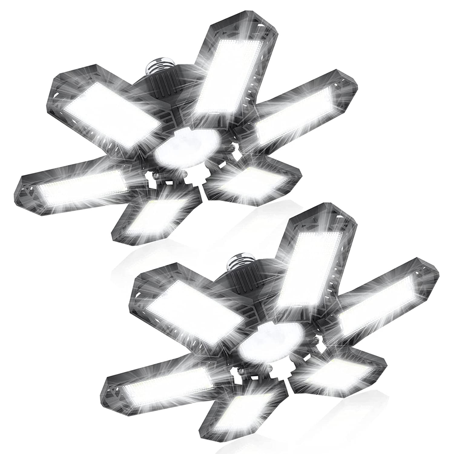 2 Pack LED Garage Lights, 185W Deformable LED Garage Ceiling Lights