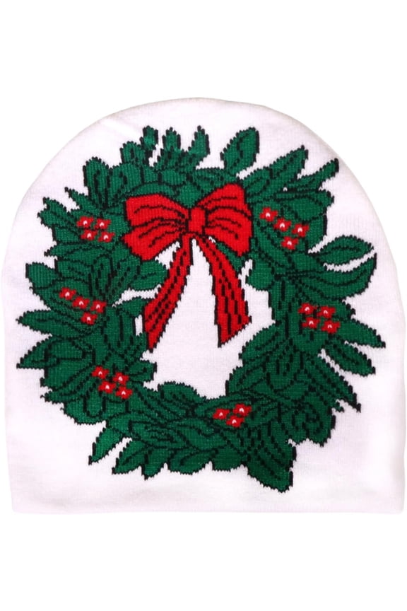 2-Pack LED Light Up Christmas Beanie – Knit Wool Cuffless Brimless Cap, Santa Design for Winter Holiday