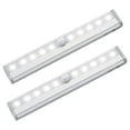 thumbnail image 1 of 2 Pack LED Motion Sensor Lights, 10 LED Closet Battery Operated Lights, Stick-On Anywhere Magnetic Wireless Night Light Bar, Led Safe Light Indoor for Closet Stairs Wardrobe, 1 of 9