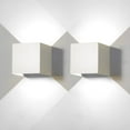 thumbnail image 1 of 2 Pack LED Outdoor Wall Light 6W Cool White 6500K IP65 Waterproof Aluminum, Modern Design（White）, 1 of 5