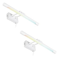 2 Pack LED Picture Light, Swivel Metal Artwork Lamps, 15.75 Inch, 2700K/3000K/4000K Selectable, Plug-n-Play & Hardwire Art Lighting, White