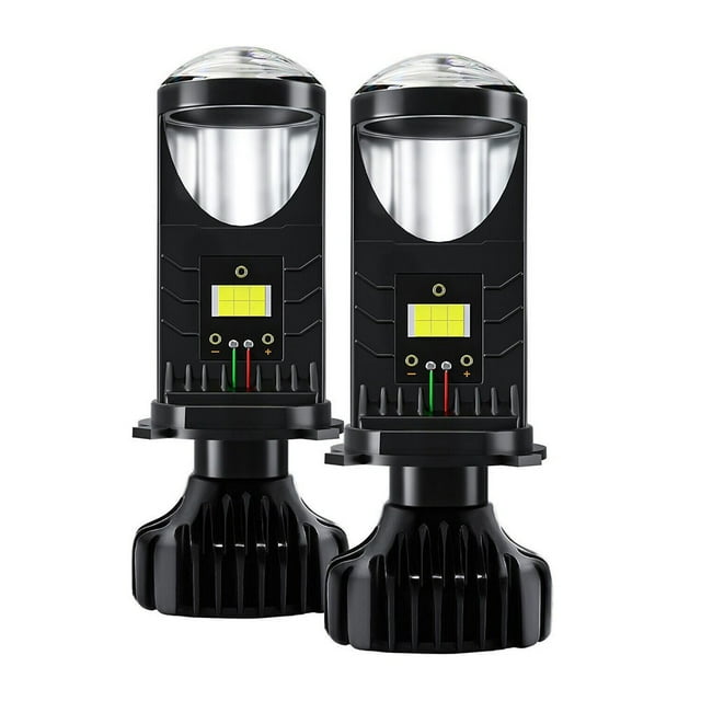 2-Pack LED Projector Headlight H4 Y7D Y6D Bulbs High Brightness Clear Beam Pattern Quick Installation All-in-One Aluminum