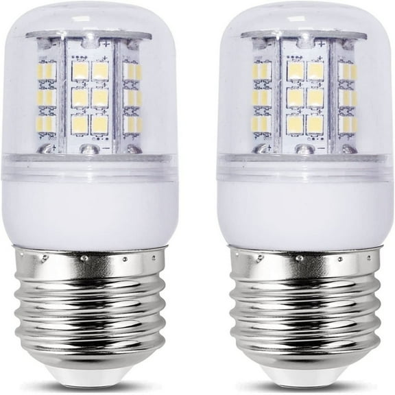 2 Pack LED Refrigerator Light Bulbs Equivalent, 40W 120V Fridge Waterproof Bulb, 4W Daylight White 5000K Freezer Bulbs, E26 Base Compact Corn Light Appliance Bulb