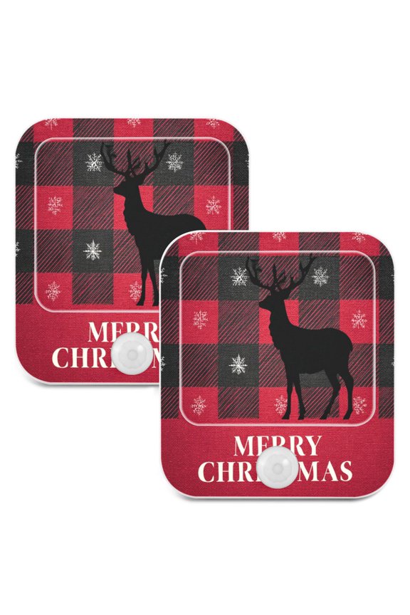 2 Pack LED Sensor Night Light Motion 3 Modes for Stairway Bedroom Living Room Christmas Reindeer T-shirt Design