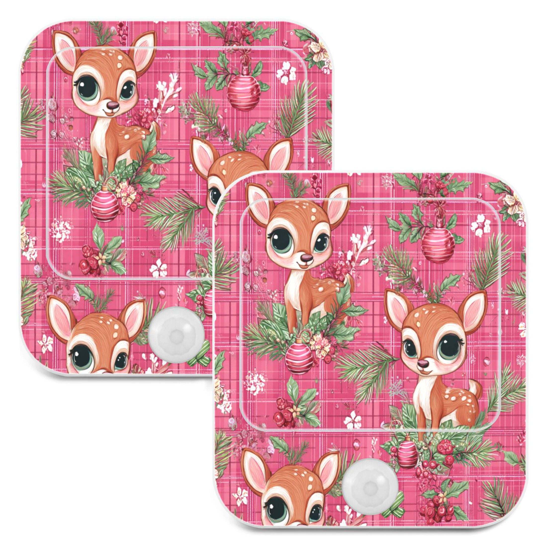 2 Pack LED Sensor Night Light Motion 3 Modes for Stairway Bedroom Living Room Cute Adorable Baby Deer