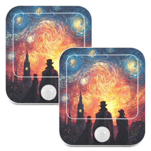 2 Pack LED Sensor Night Light Motion 3 Modes for Stairway Bedroom Living Room Detective Story