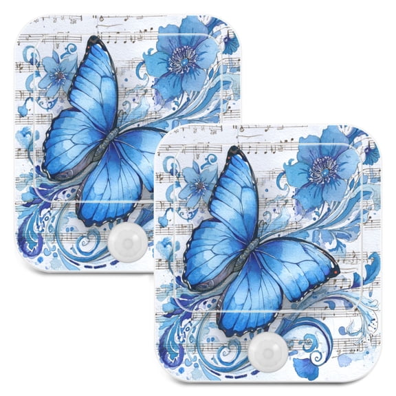 2 Pack LED Sensor Night Light Motion 3 Modes for Stairway Bedroom Living Room Fantasy Butterfly on Sheet Music