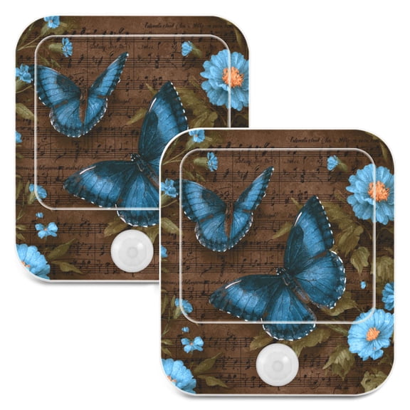 2 Pack LED Sensor Night Light Motion 3 Modes for Stairway Bedroom Living Room Music Score and Mysterious Butterfly