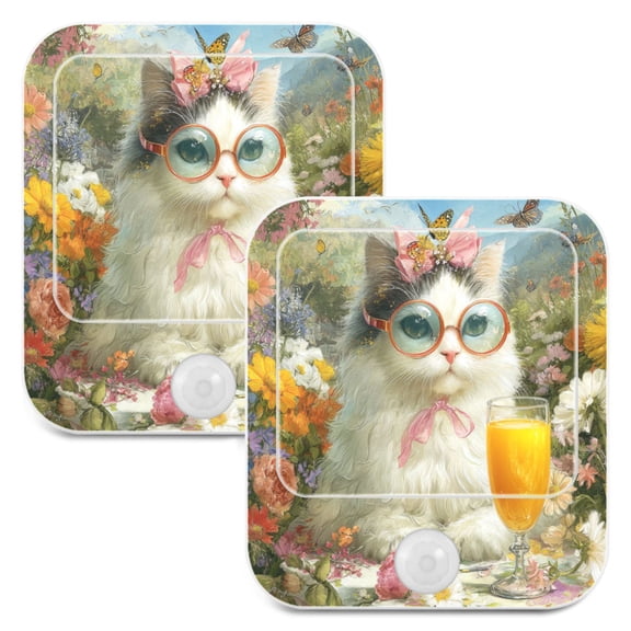 2 Pack LED Sensor Night Light Motion 3 Modes for Stairway Bedroom Living Room Ragdoll Cat Lunch Break