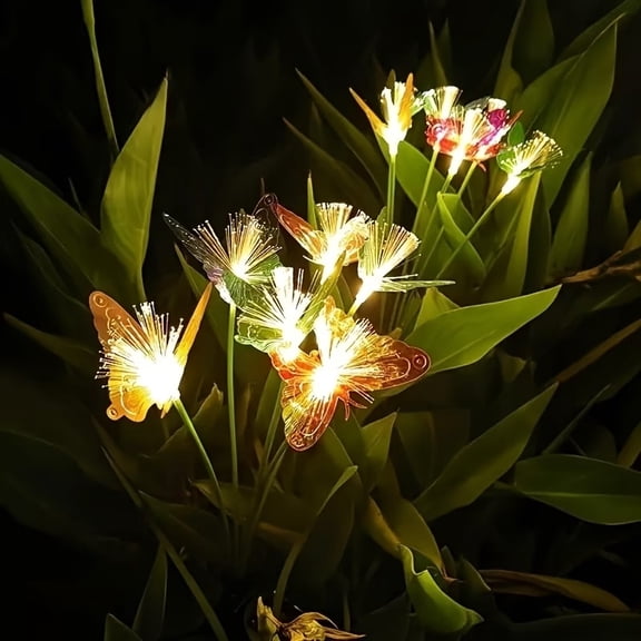 2-Pack LED Solar Reed Garden Lights - Waterproof Outdoor Rechargeable Pole Lights for Patios and Ponds