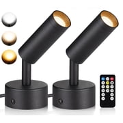 2 Pack LED Spot Lights Indoor 3000K/4000K/5000K Adjustable Up Lights Indoor 3W Dimmable Floor Spotlight Lamp for Plants Decor 120V Uplighting Indoor for Pictures Artwork Wall Accent Lighting