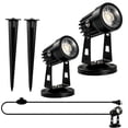 thumbnail image 1 of 2 Pack LED Spot Lights Indoor Uplighting, 3W Floor Uplights Spotlight Indoor Accent Light for Plants, 5.3 FT Cord with US Plug, 1 of 8