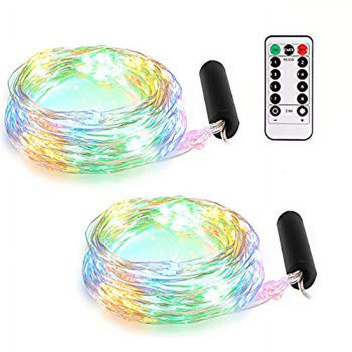 2 Pack LED String Lights Battery Powered, Starry Fairy String Lights for Christmas Trees, Garden Plants, Weddings, Parties, Bedrooms (200 LEDs String Light Multicolor) - image 1 of 4