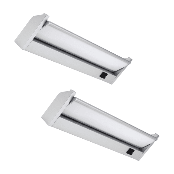 2 Pack LED Under Cabinet Lighting, 120V Rotatable Lens, Aluminum Housing, 3000K Warm White, 14" Inch, Kitchen Study Light